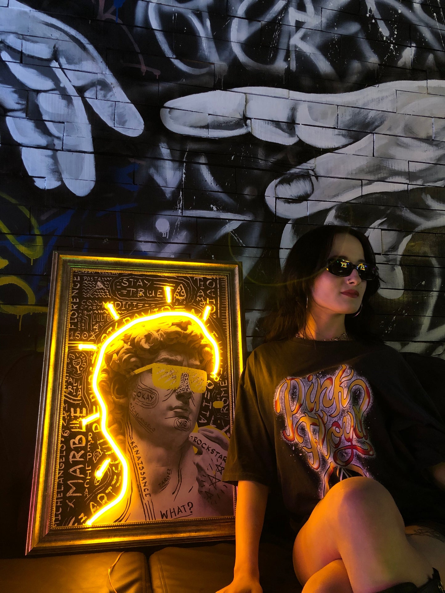 Modern David Neon Artwork