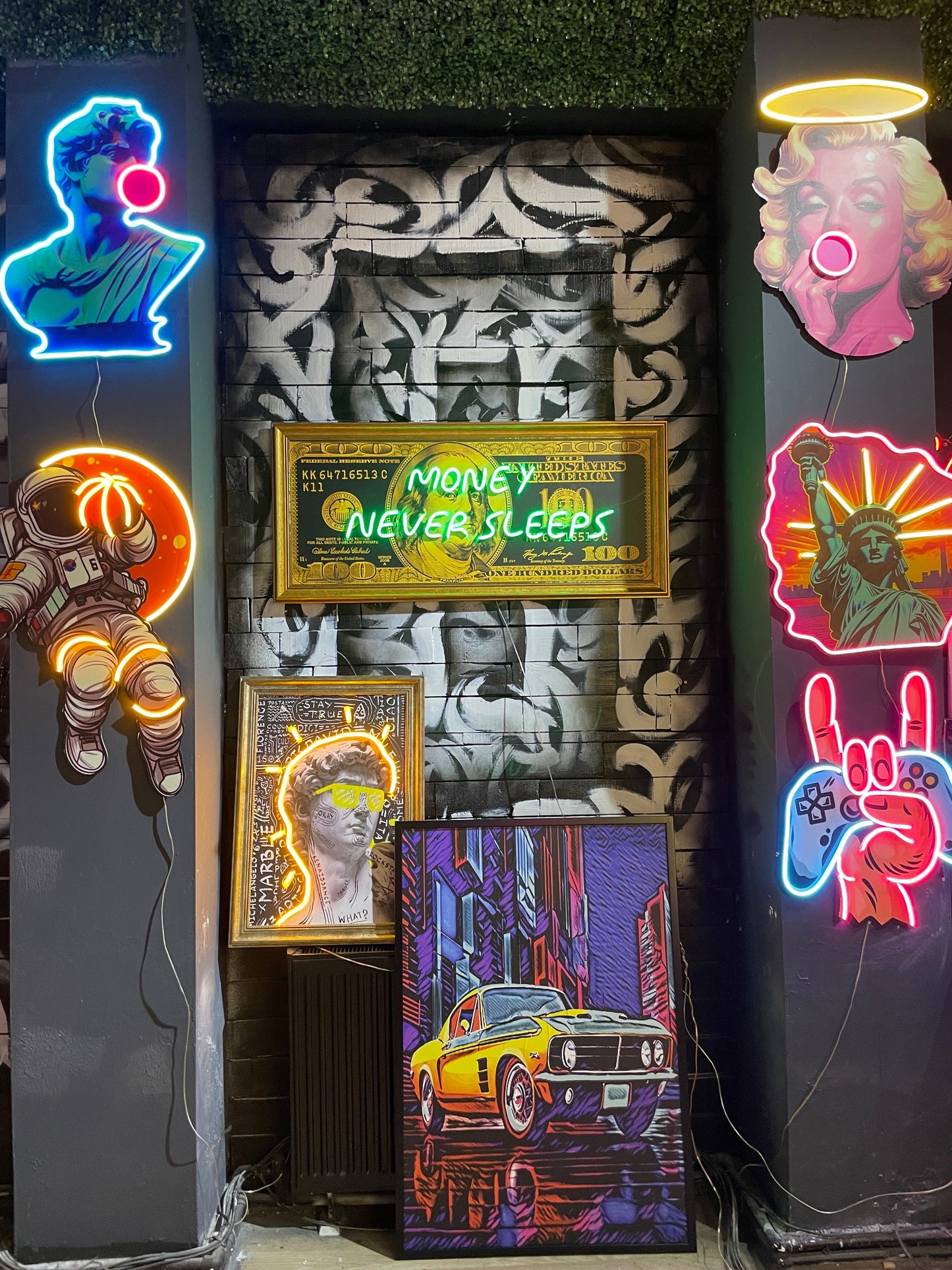 Money Never Sleeps Neon Wall Art