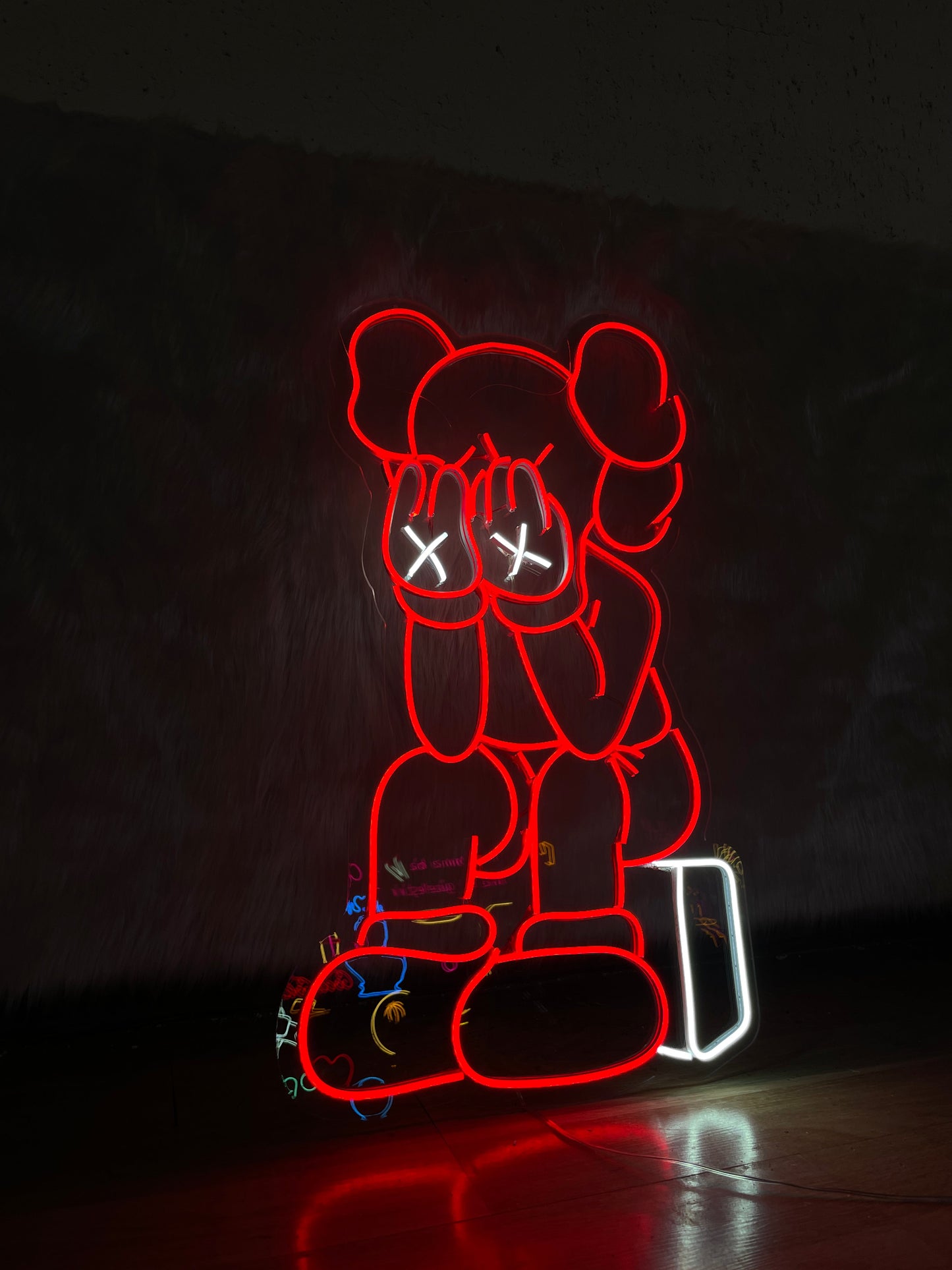 Playful Bear Neon Art