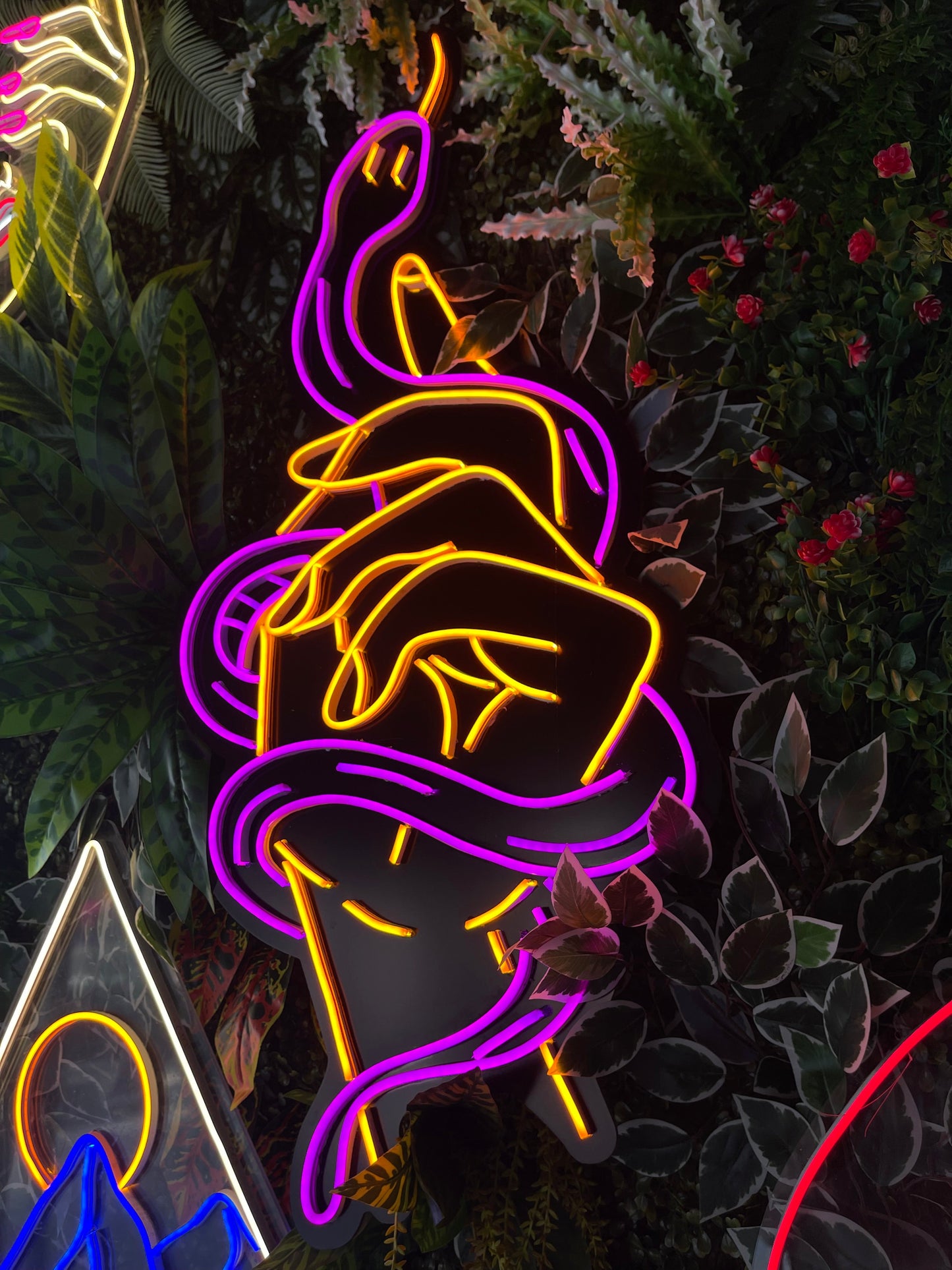 Hand With Snake Neon Sign