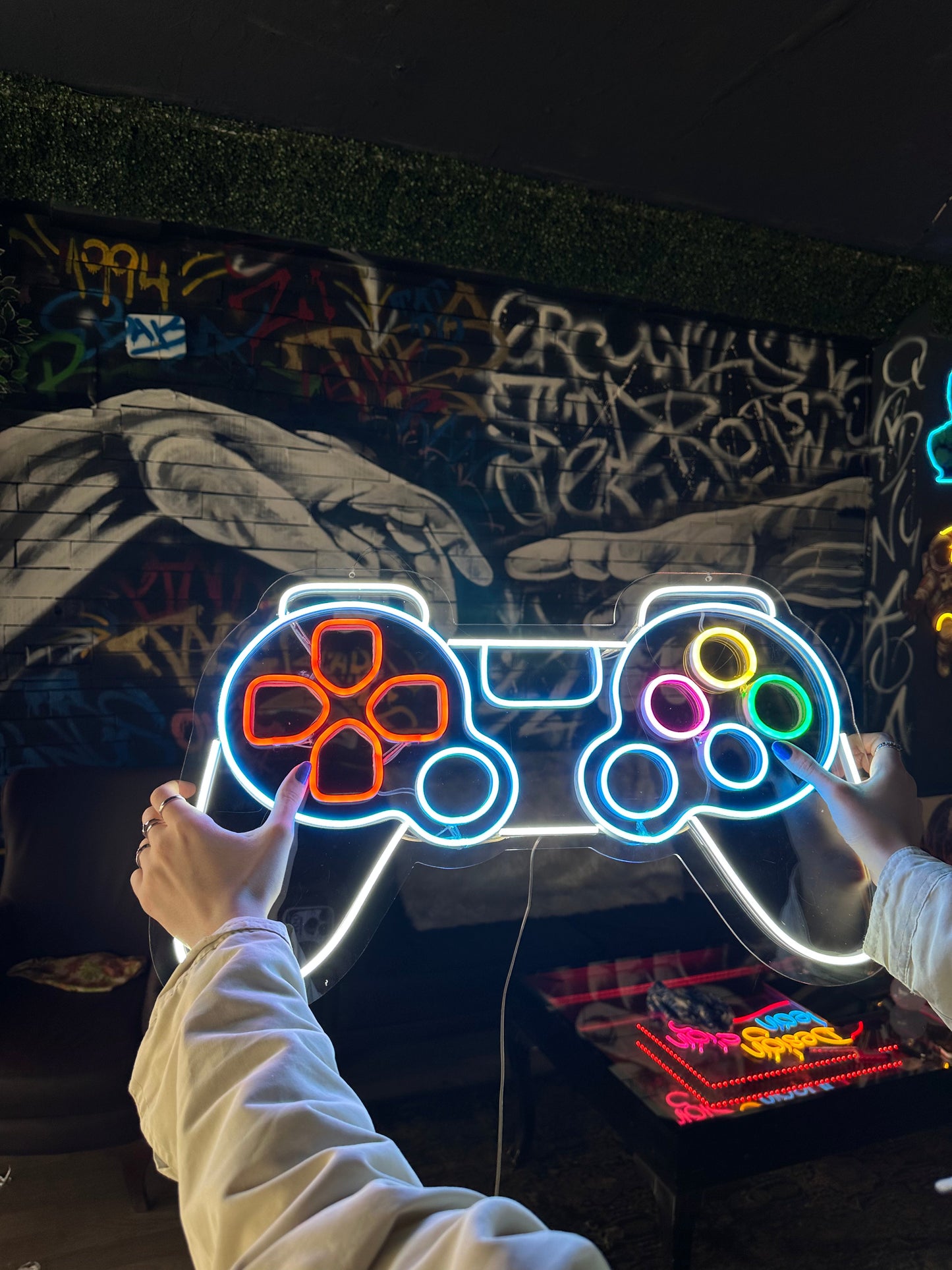 Gamer's Delight Neon Controller Sign