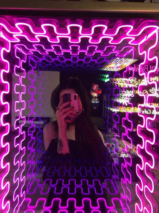 Infinite Mirror Neon Labyrinth
