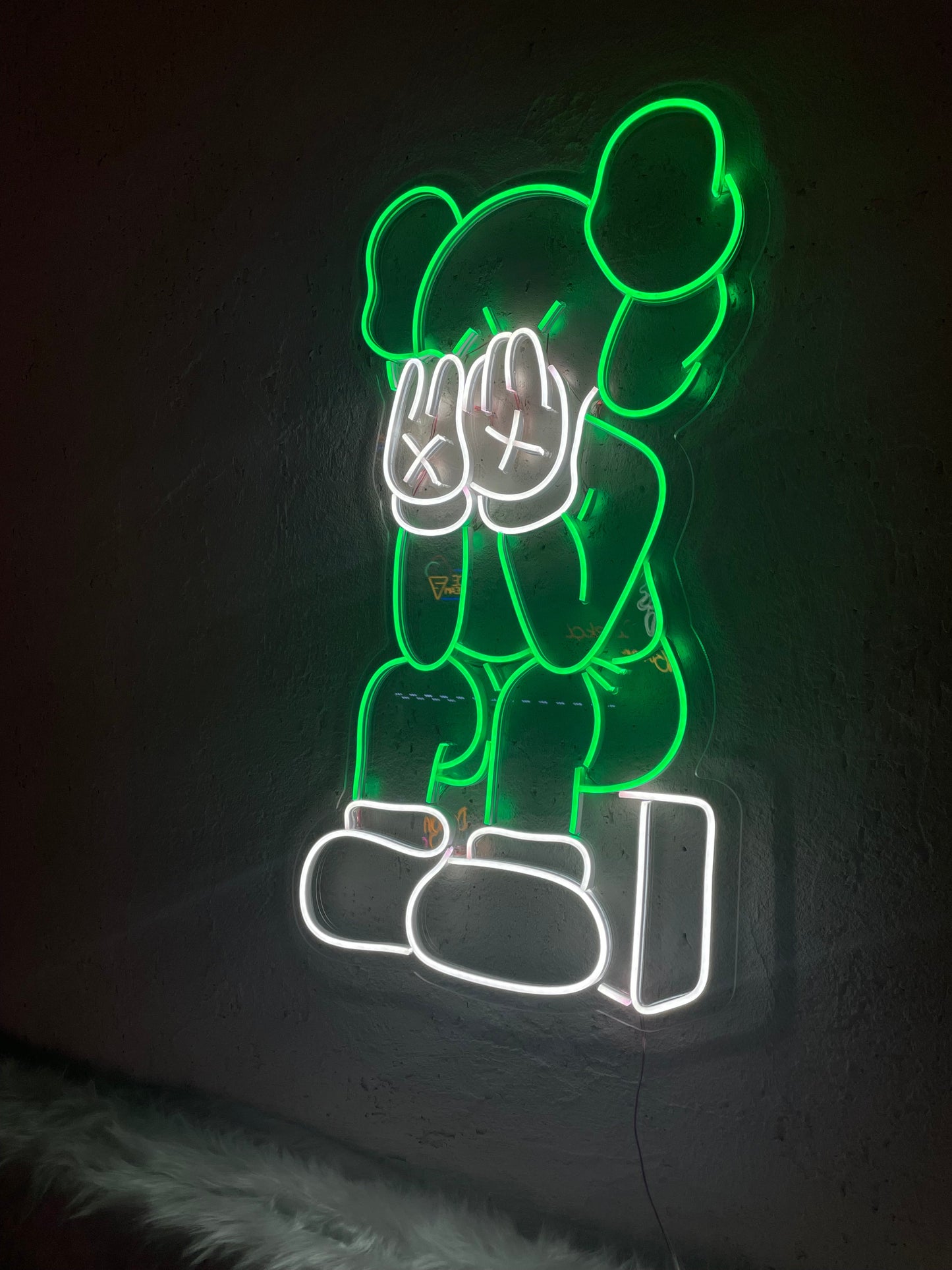 Playful Bear Neon Art