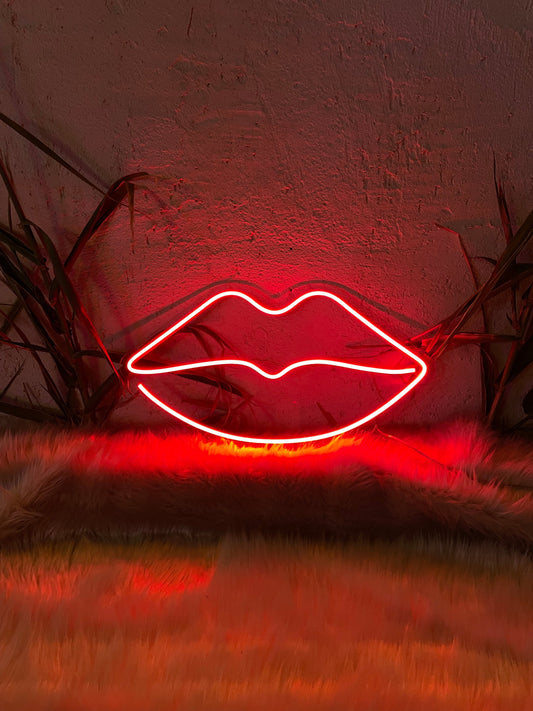 Sultry Red Lips Neon Sign