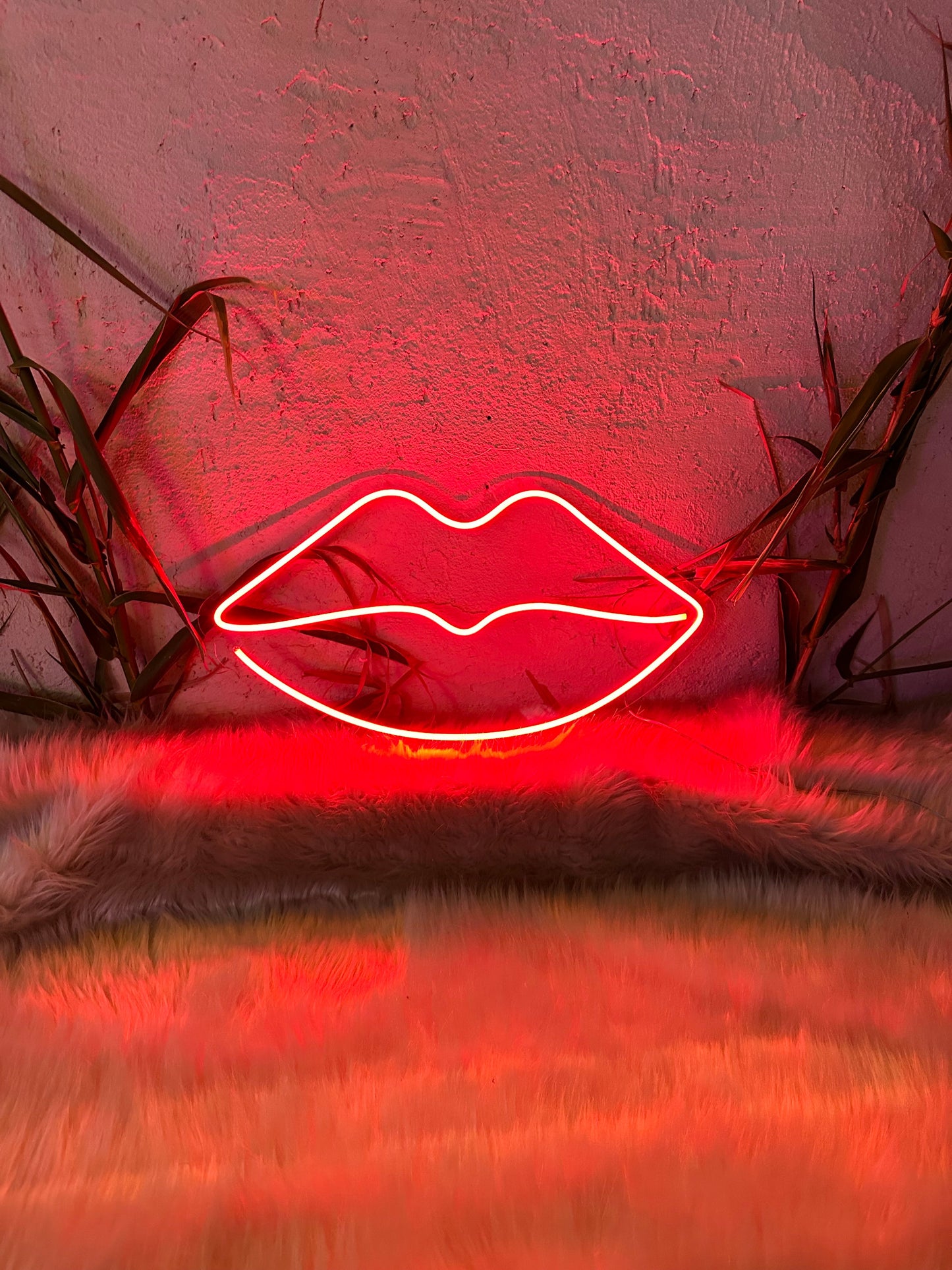 Sultry Red Lips Neon Sign