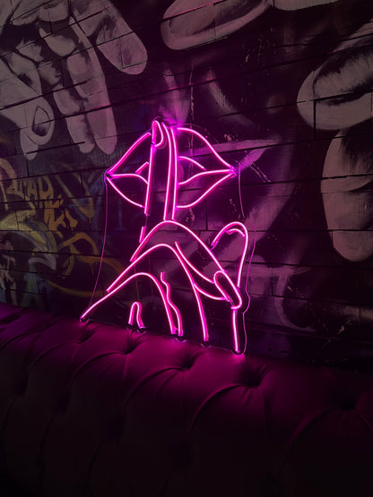 Silent Gesture Neon Wall Art