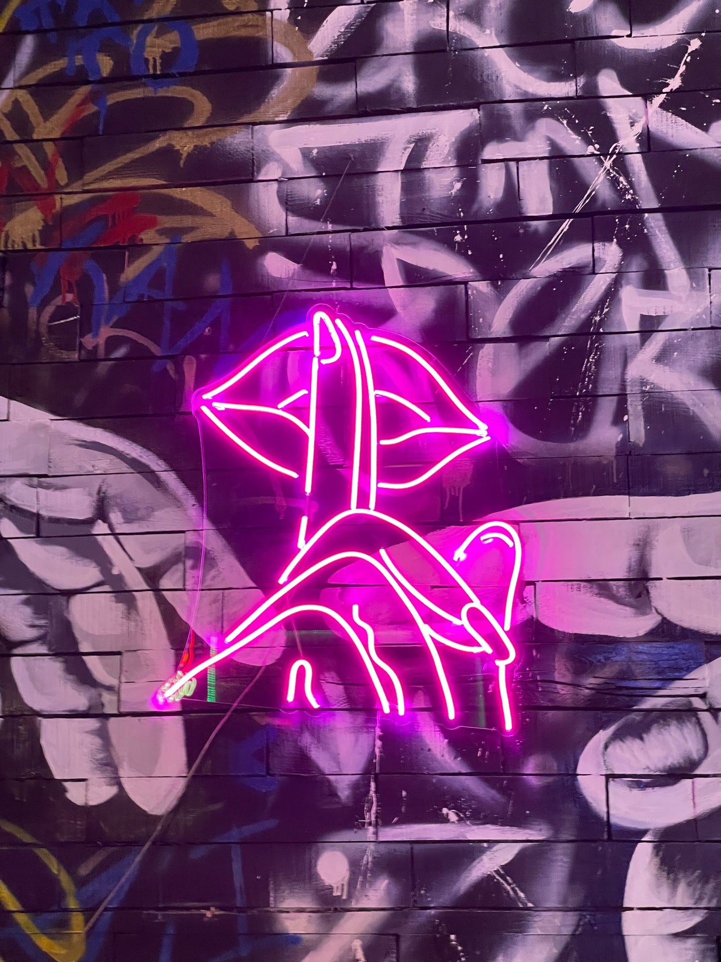 Silent Gesture Neon Wall Art