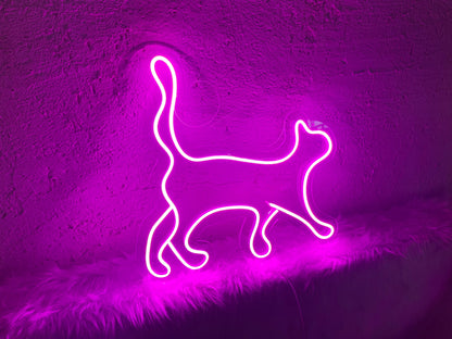 Neon Cat Silhouette Light