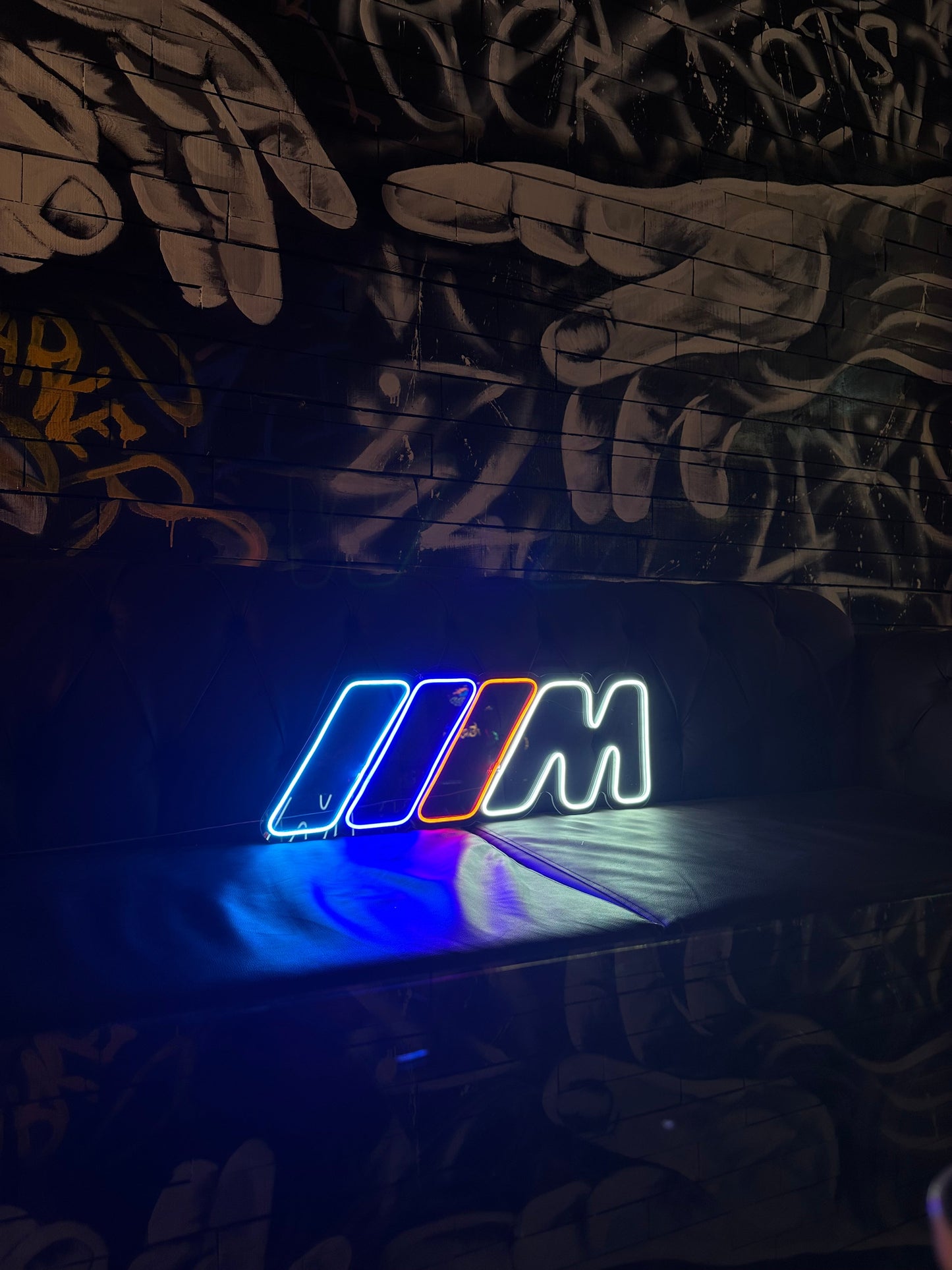 Custom Multicolor Neon BMW M Series Logo Wall Art