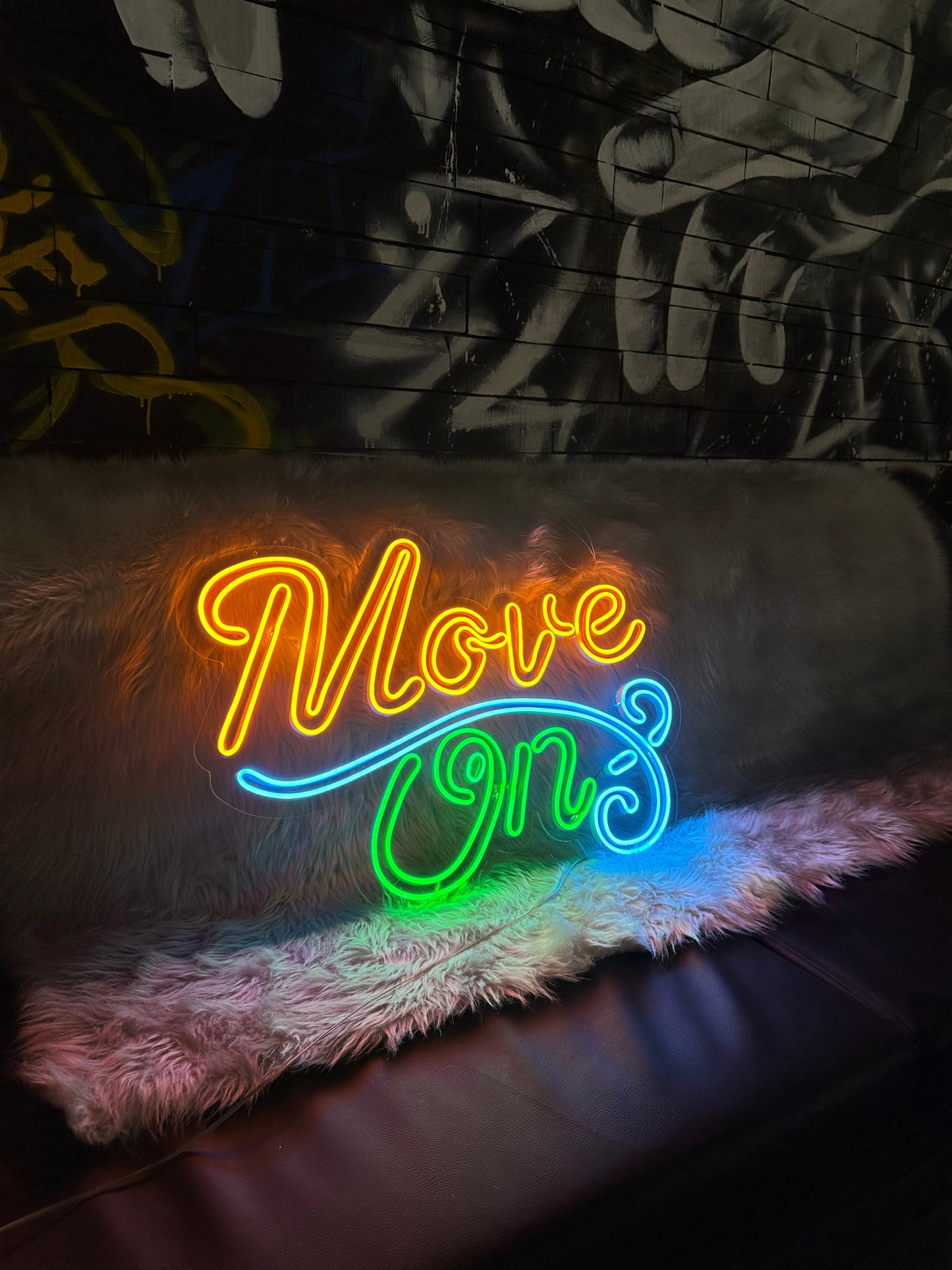 Move On Rainbow Neon Sign