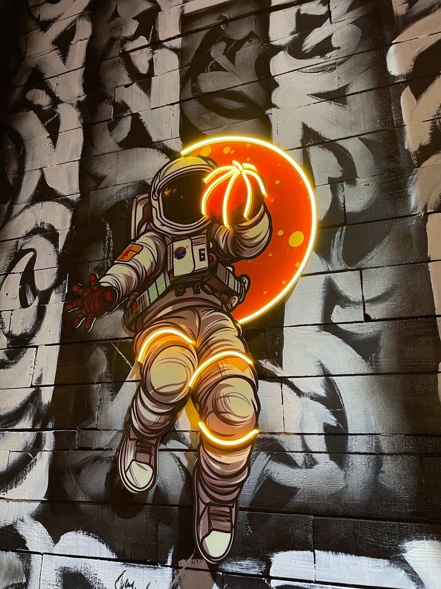 Astronaut Dreams Neon Canvas Art
