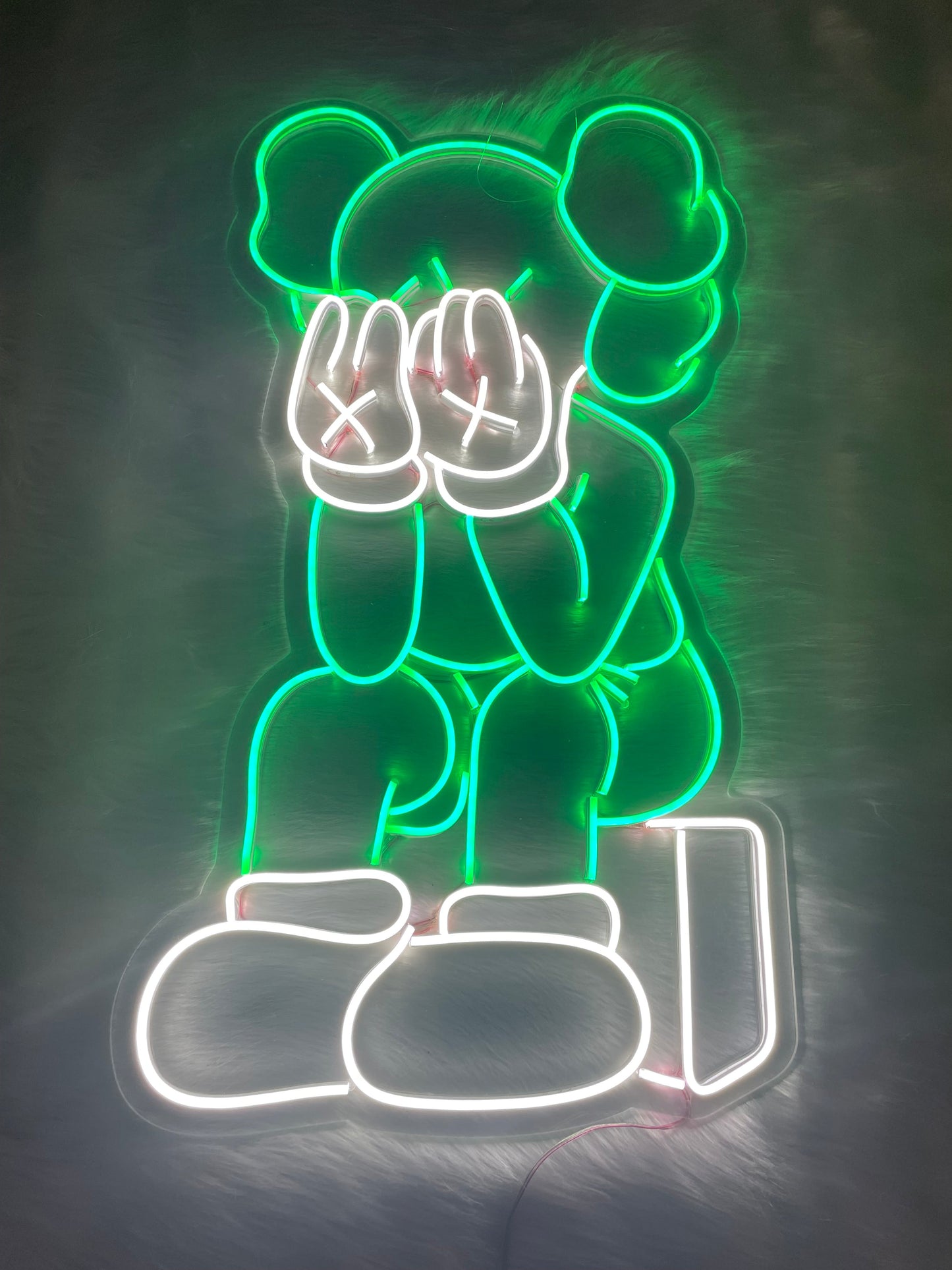 Playful Bear Neon Art